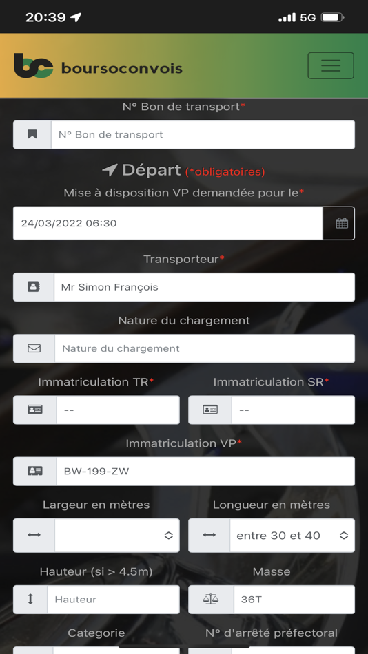 #5. BoursoConvois (iOS) 由: booking-convois.com