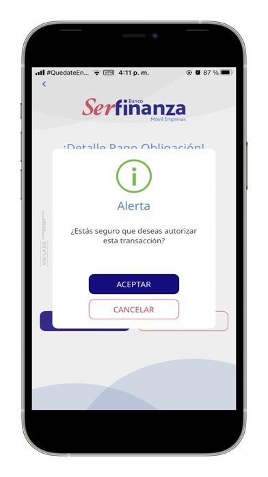 Serfinanza Móvil Empresas Screenshot