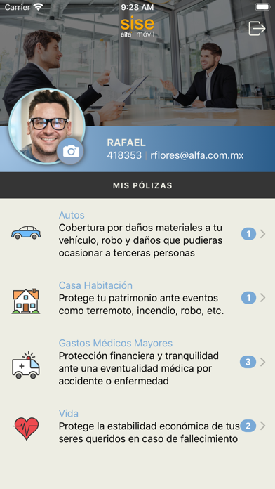 SISE Móvil Screenshot