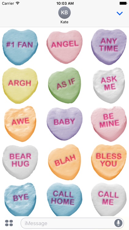 Candy Hearts Stickers #1 for iMessage