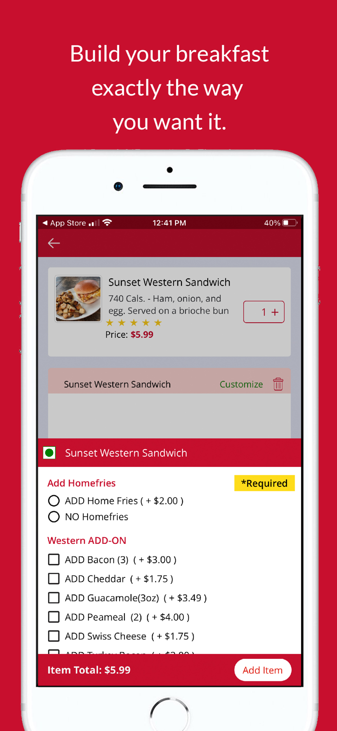 Sunset Grill Breakfast  Lunch