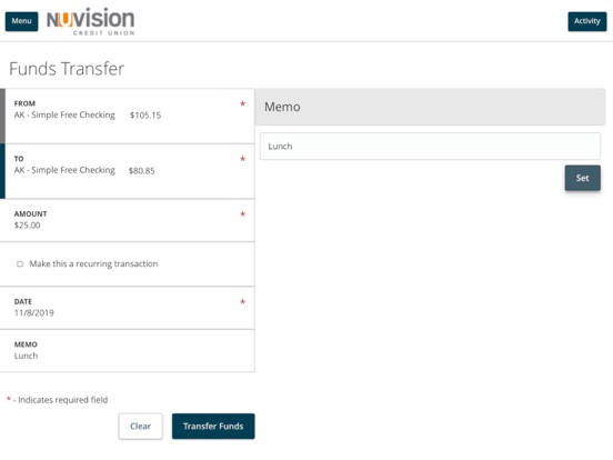 Nuvision Credit Union Online iPad screenshot