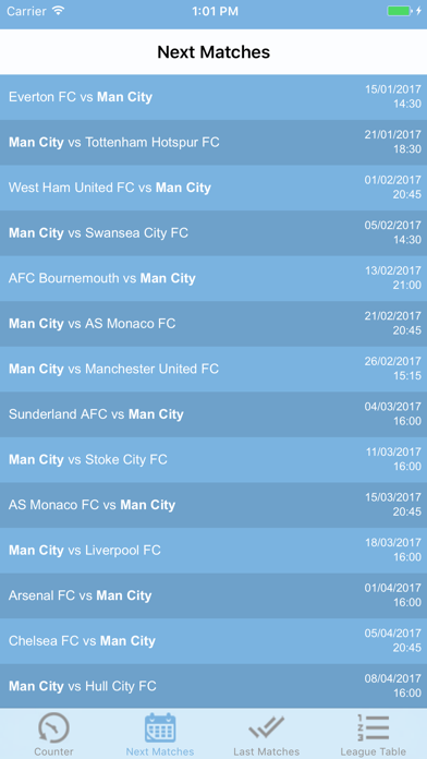 Man City Next Match Screenshot