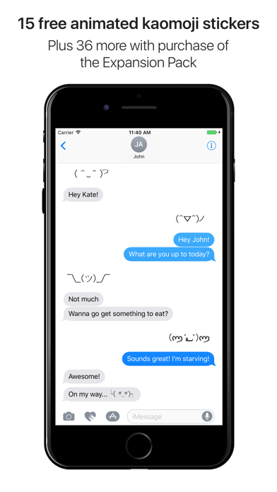 Screenshot #1 pour Gificons - Animated Kaomoji Stickers for iMessage