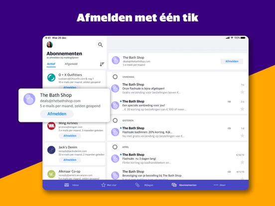 Blijf op orde met Yahoo Mail iPad app afbeelding 1