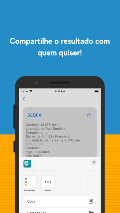 Valor de Entrega Correios Screenshot