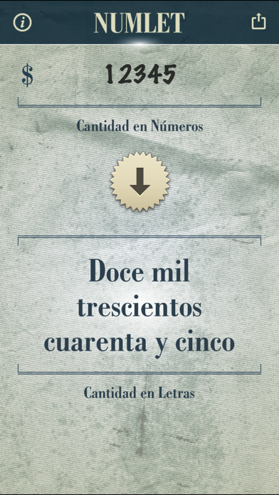 Numlet ES - Convertidor de números a letras. Screenshot
