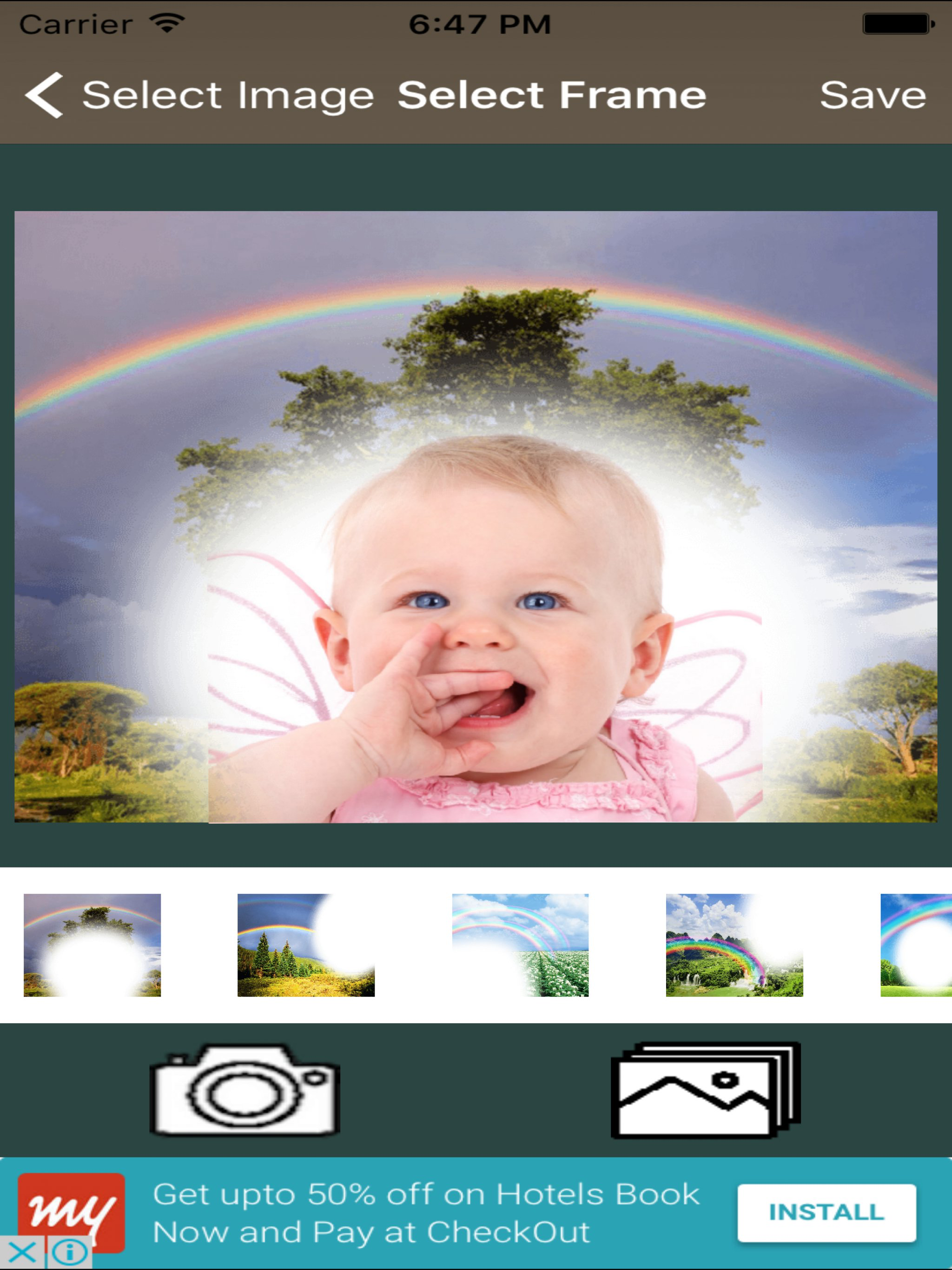 Rain Bow Photo Frame And Pic Collage