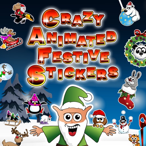 Crazy Animated Festive Stickers icon