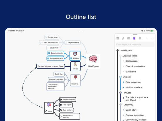 MindSpace - Mind Map iPad screenshot 7 - Productivity app