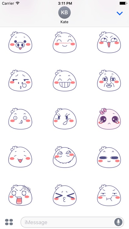 Animated Bun-Face Stickers For iMessage