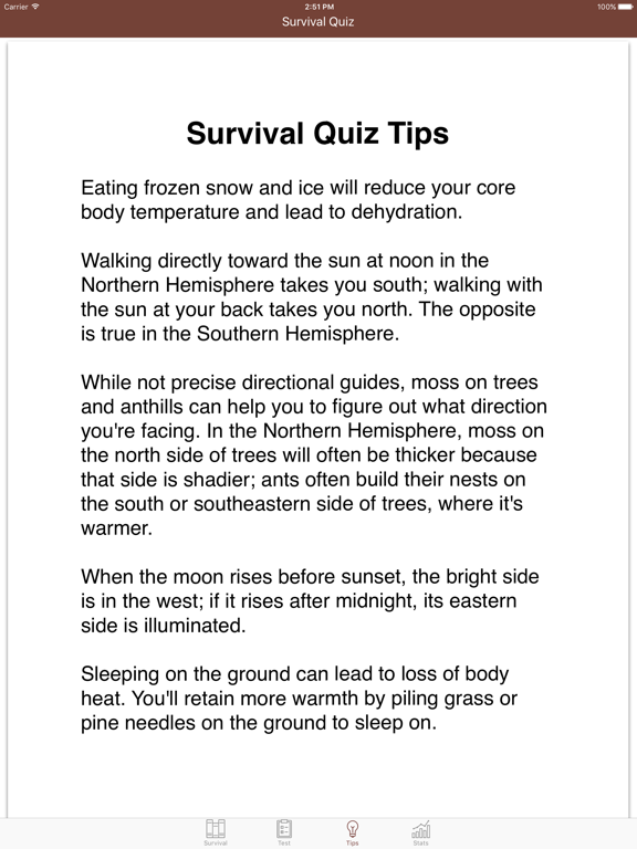 Screenshot #6 pour Survival Quiz - Wilderness Guide