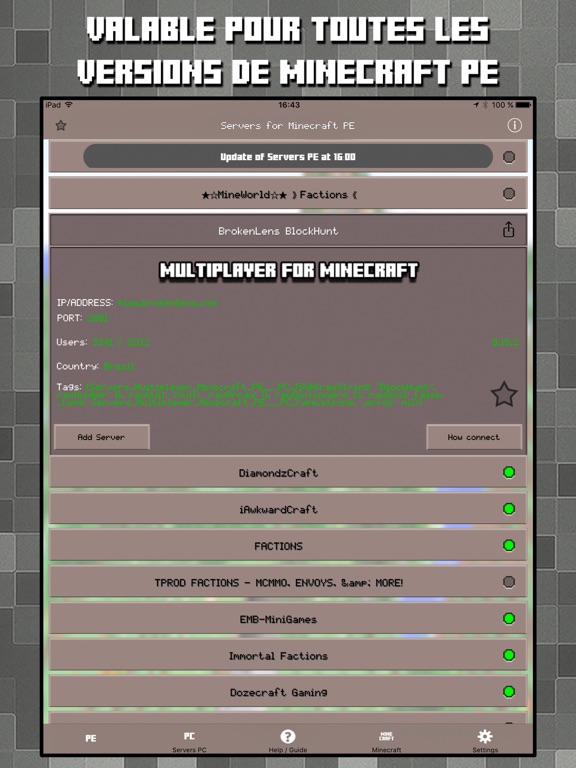 Screenshot #5 pour Multiplayer Servers for Minecraft PE & PC w Mods