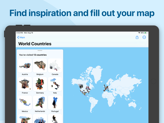 Photo Map - Travel Tracker iPad screenshot 5 - Travel app