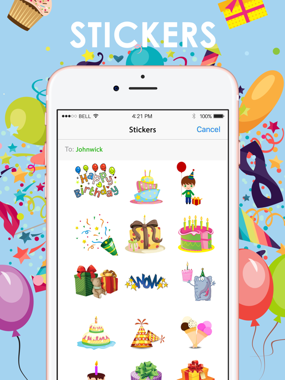 Screenshot #4 pour Happy Birthday Emoji Stickers for iMessage