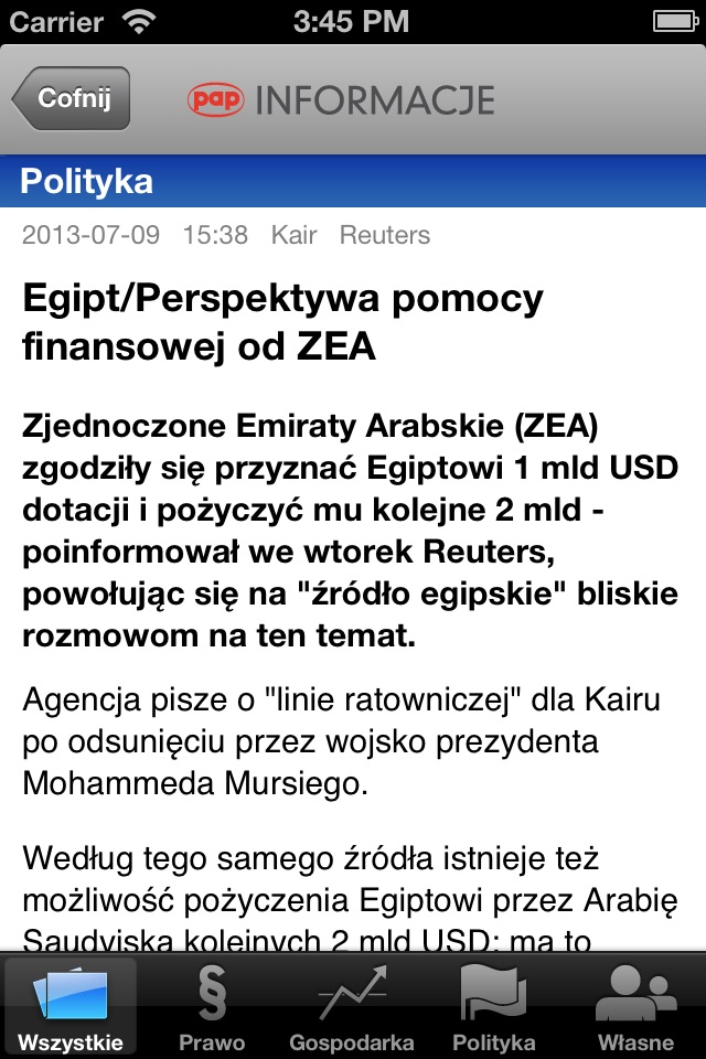 Informacje PAP screenshot 2