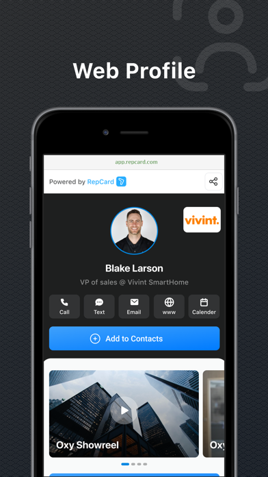 RepCard-Digital Business Cards Screenshot