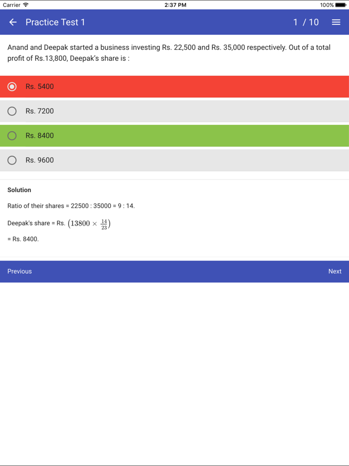 Quantitative Aptitude Solved Practice Mock Tests