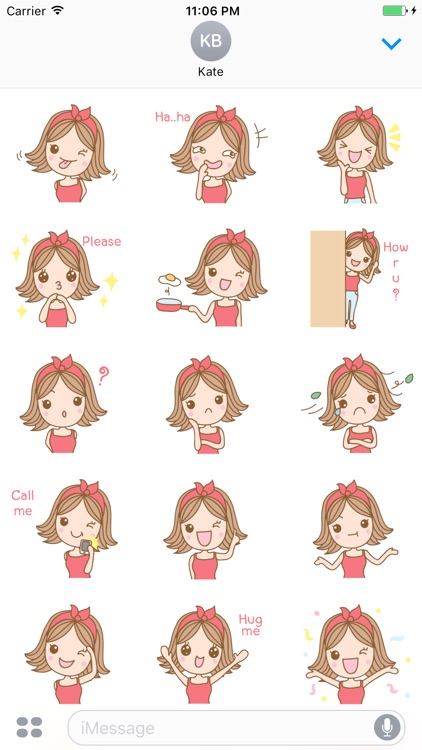 Rose The Happy Girl English Stickers