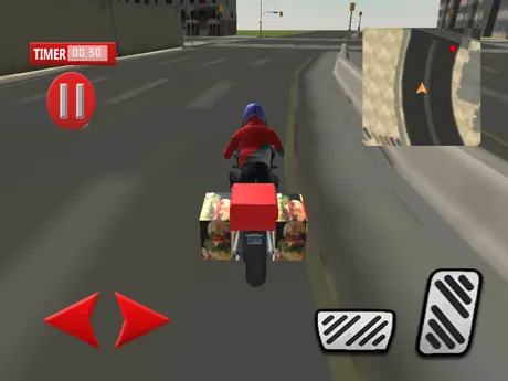 快餐摩托车交付和自行车骑手模拟