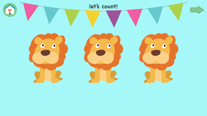 Learn 123 -  first numbers with sounds and animals
