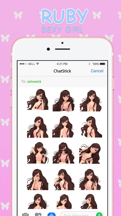 CrazyRuby 3D Sexy girl 1 Stickers for iMessage
