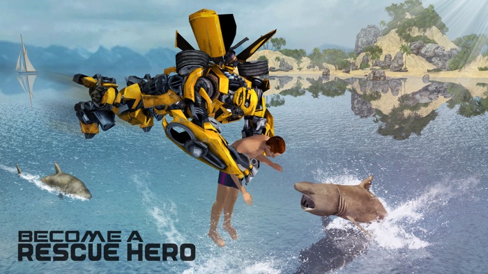 Robot Squad - Beach Rescue Flying Robot Hero