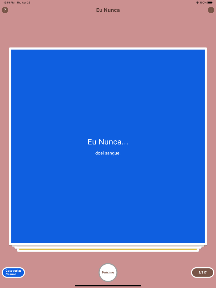 Eu Nunca Jogo da Galera