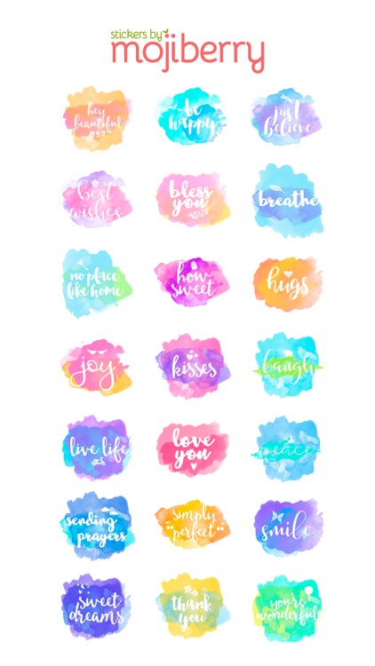 Watercolor Stickers by Mojiberry