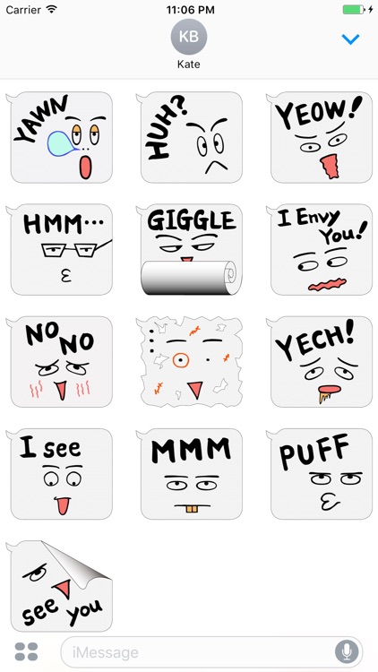 Mr. Bubble Messenger English Stickers