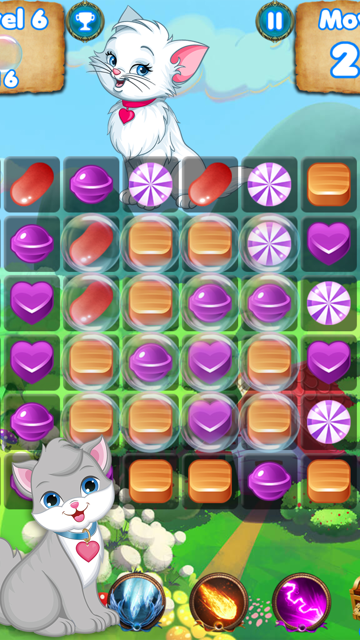 Kitty Crush - puzzle games with cats and candy screenshot 4