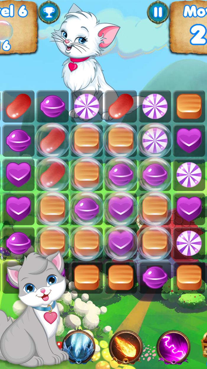 Kitty Crush - puzzle games with cats and candy