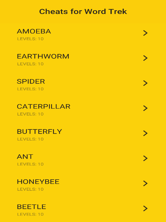Screenshot #4 pour Cheats for Word Trek - All Answers & Hints