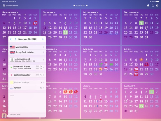 Screenshot #6 pour All-in-One Year Calendar Pro