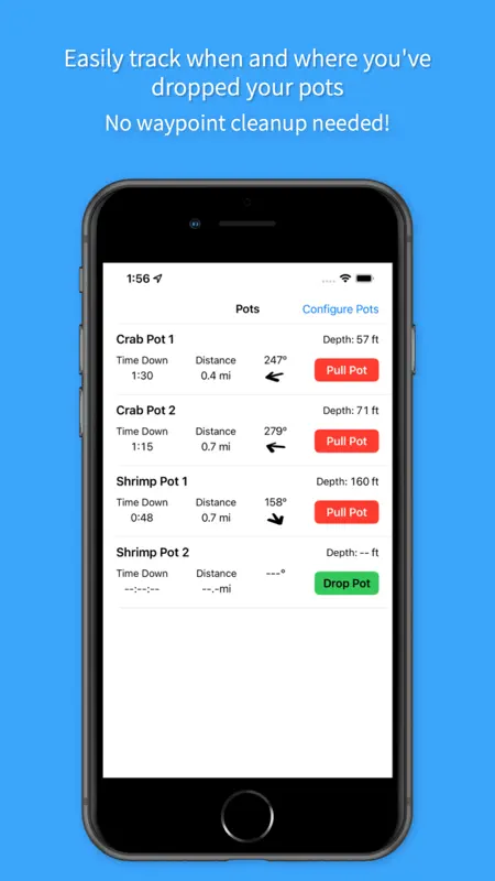Crab and Shrimp Pot Tracker screenshot 1 of 7