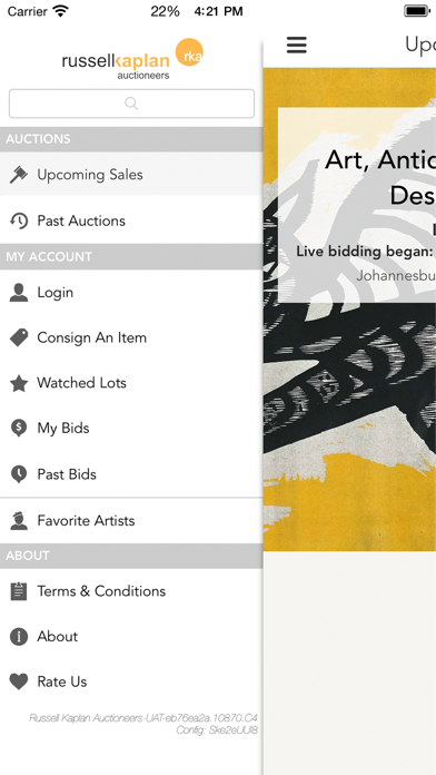 Russell Kaplan Auctioneers Screenshot
