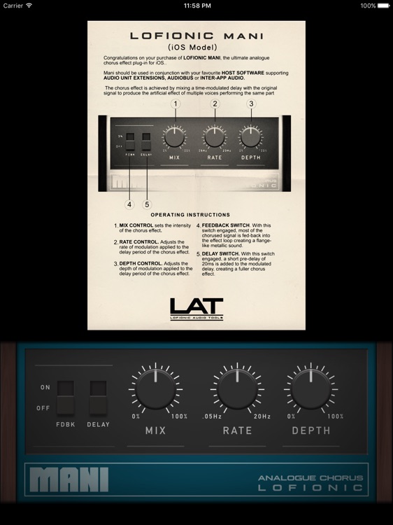 Lofionic Mani Analogue Chorus Effect