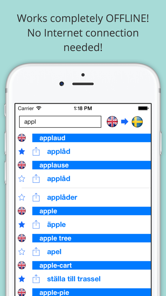 #1. Offline English Swedish Dictionary: Engelsk Ordbok (iOS) 由: Takoomi Ltd