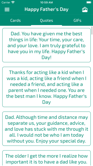 Screenshot #2 pour Father's Day Wishes & Cards