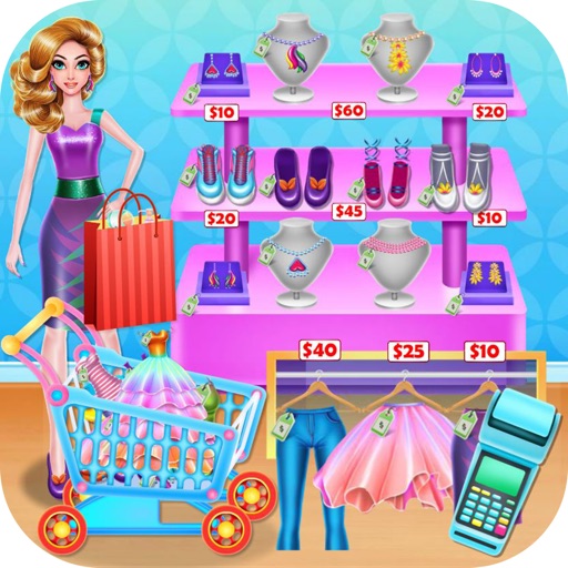 Shopping mall & dress up game icon