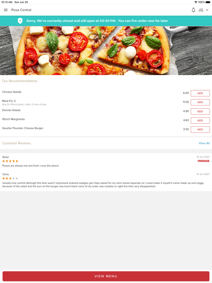 Pizza Central Sheffield