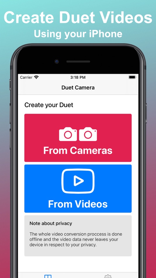 #1. Duet Camera - Dual Recording (iOS) By: Arthur Eduardo Skaetta Alvarez Desenvolvimento de Software LTDA.