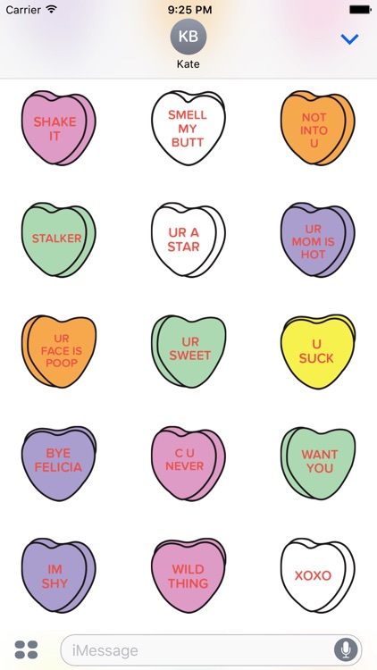 Candy Hearts Stickers