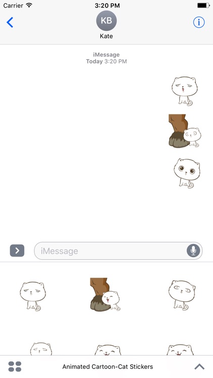 Animated Cartoon-Cat Stickers For iMessage