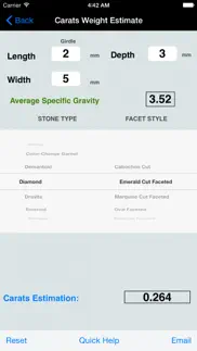 carats thickness,weight,shape iphone screenshot 1