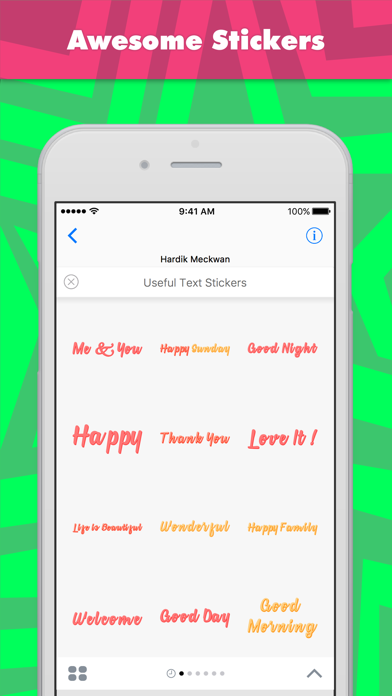 Useful Text Stickers stickers by Hardik Meckwan app screenshot