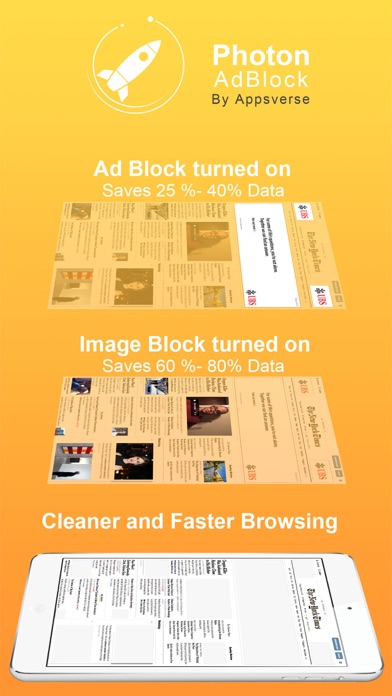 Screenshot #1 pour Photon Ad Blocker for Private Secret Browser App