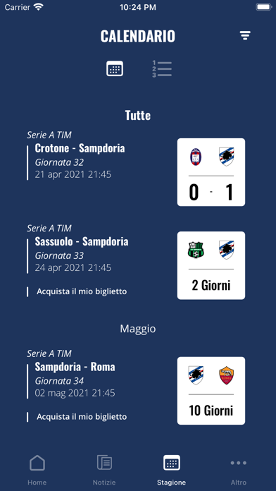 U.C. Sampdoria App Ufficiale Screenshot