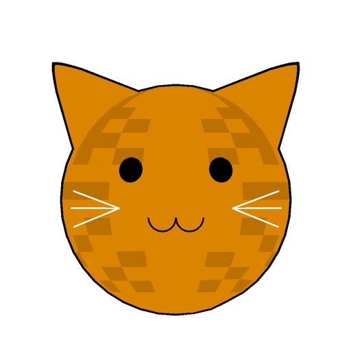 red tabby cat ball sticker icon