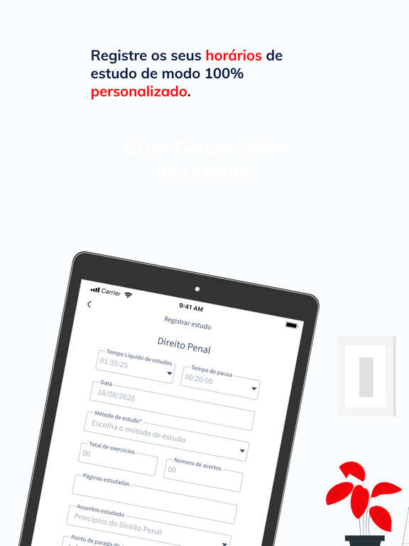 Gran Gerenciador de Estudos iPad screenshot 4 - Education app